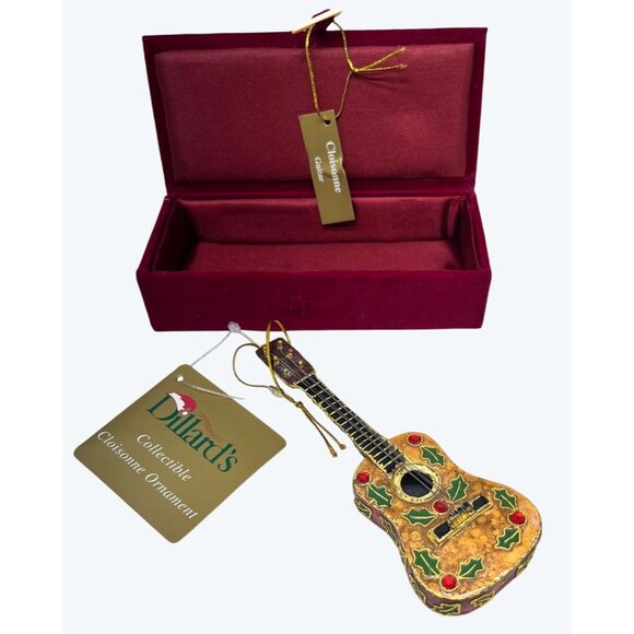 NIB Dillards Collectible Cloisonne Guitar Christmas Tree Ornament 327T1231HA - Picture 1 of 8